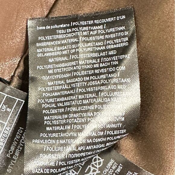 Guess Rosalba Brown Pleated Faux Leather Mini Skirt | Size M - Picture 8 of 8